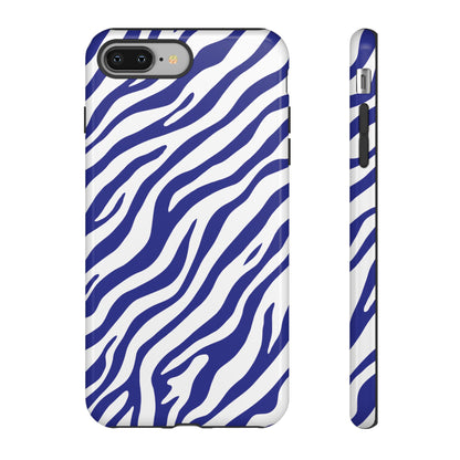 Stylish Electric Blue Zebra Print Phone Case