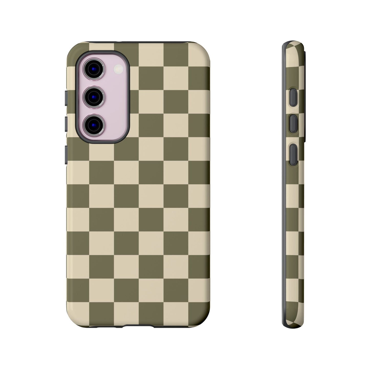 Samsung Galaxy S23 Plus / Glossy Phone Case - ’Green Checkered Pattern’ Phone Case