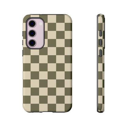 Samsung Galaxy S23 Plus / Glossy Phone Case - ’Green Checkered Pattern’ Phone Case
