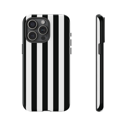 iPhone 15 Pro Max / Glossy Phone Case - Simple Black & White Stripe Pattern Phone Case