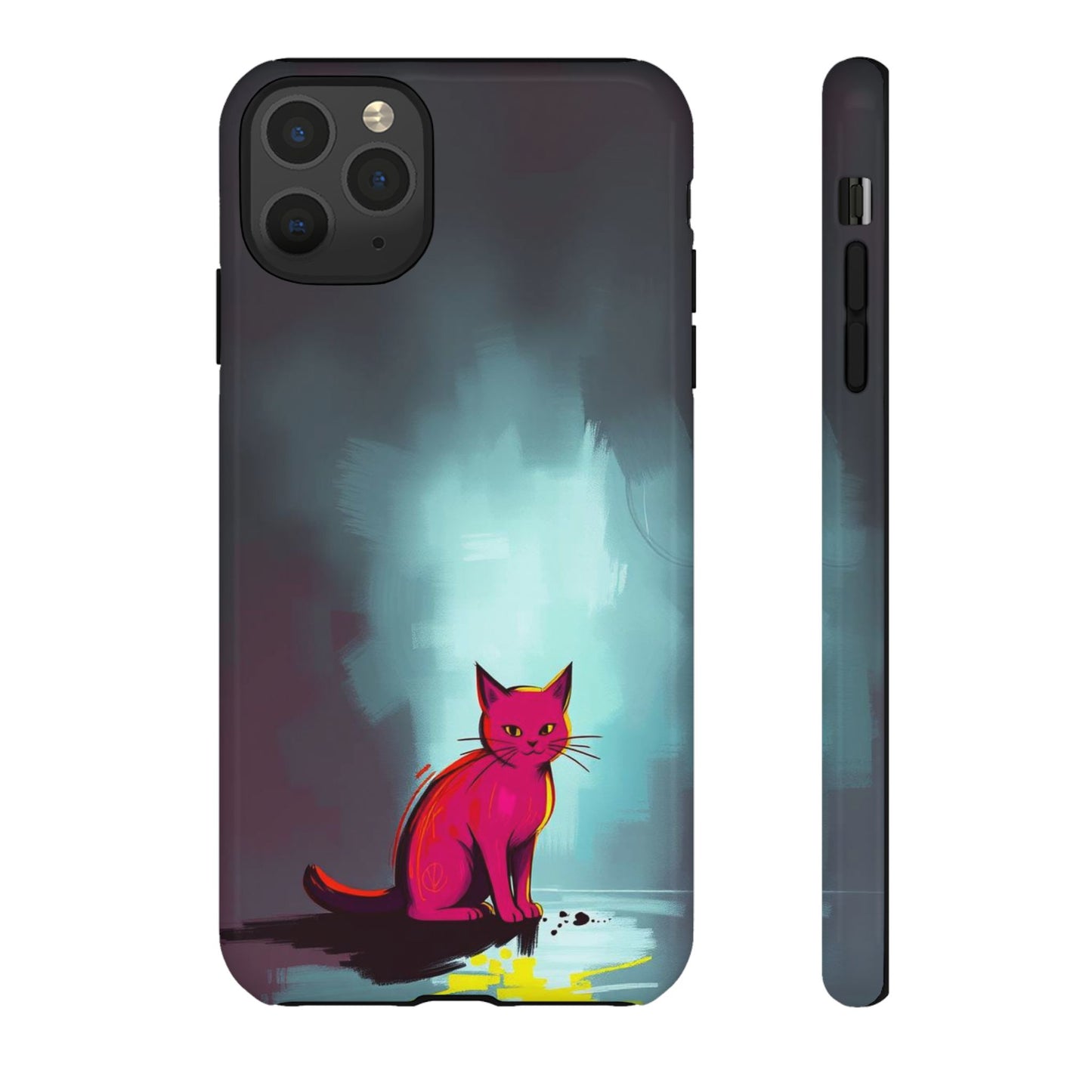 iPhone 11 Pro Max / Glossy Phone Case - Pop Art Moody Cat Design Phone Case