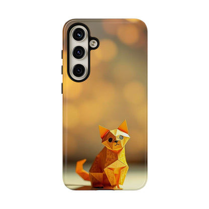 Samsung Galaxy S24 Plus / Glossy Phone Case - Origami Cat Design Phone Case
