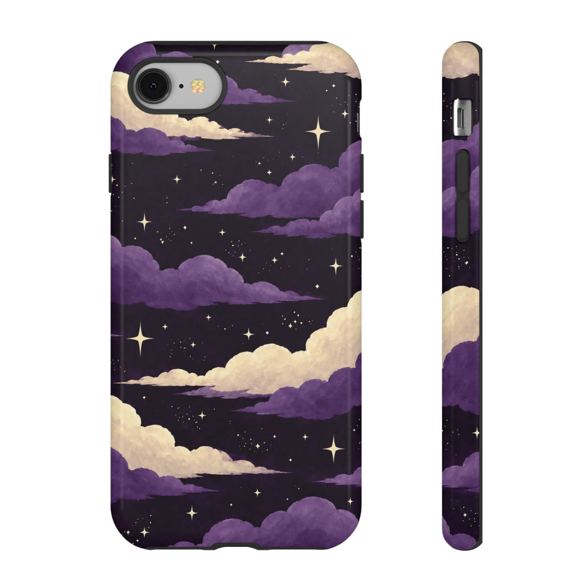 Illustrated Purple Clouds & Stars Phone Case