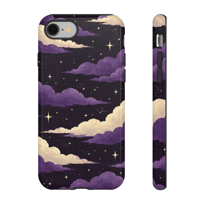 Illustrated Purple Clouds & Stars Phone Case