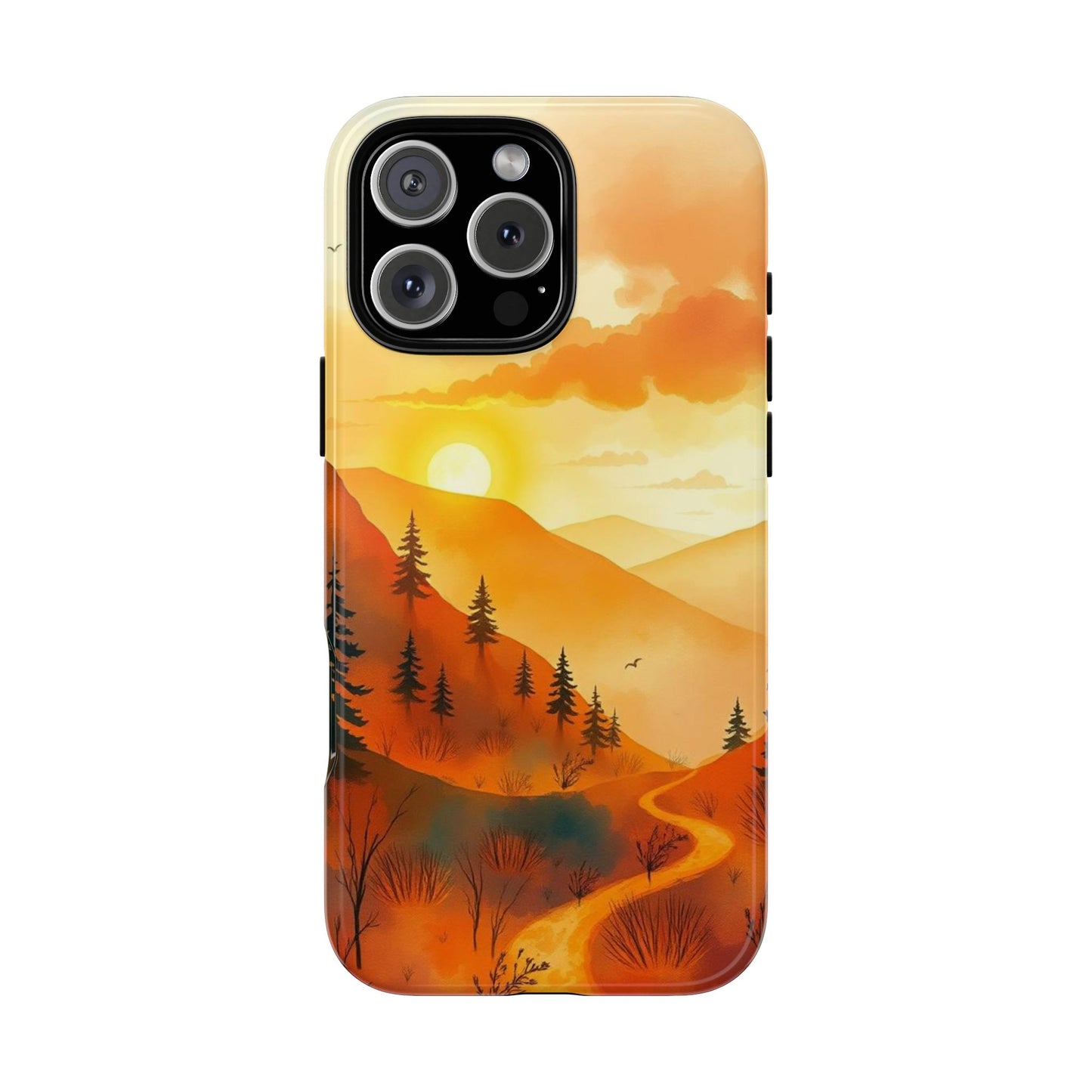 iPhone 16 Pro Max / Glossy Phone Case - Golden Sunset Design Phone Case