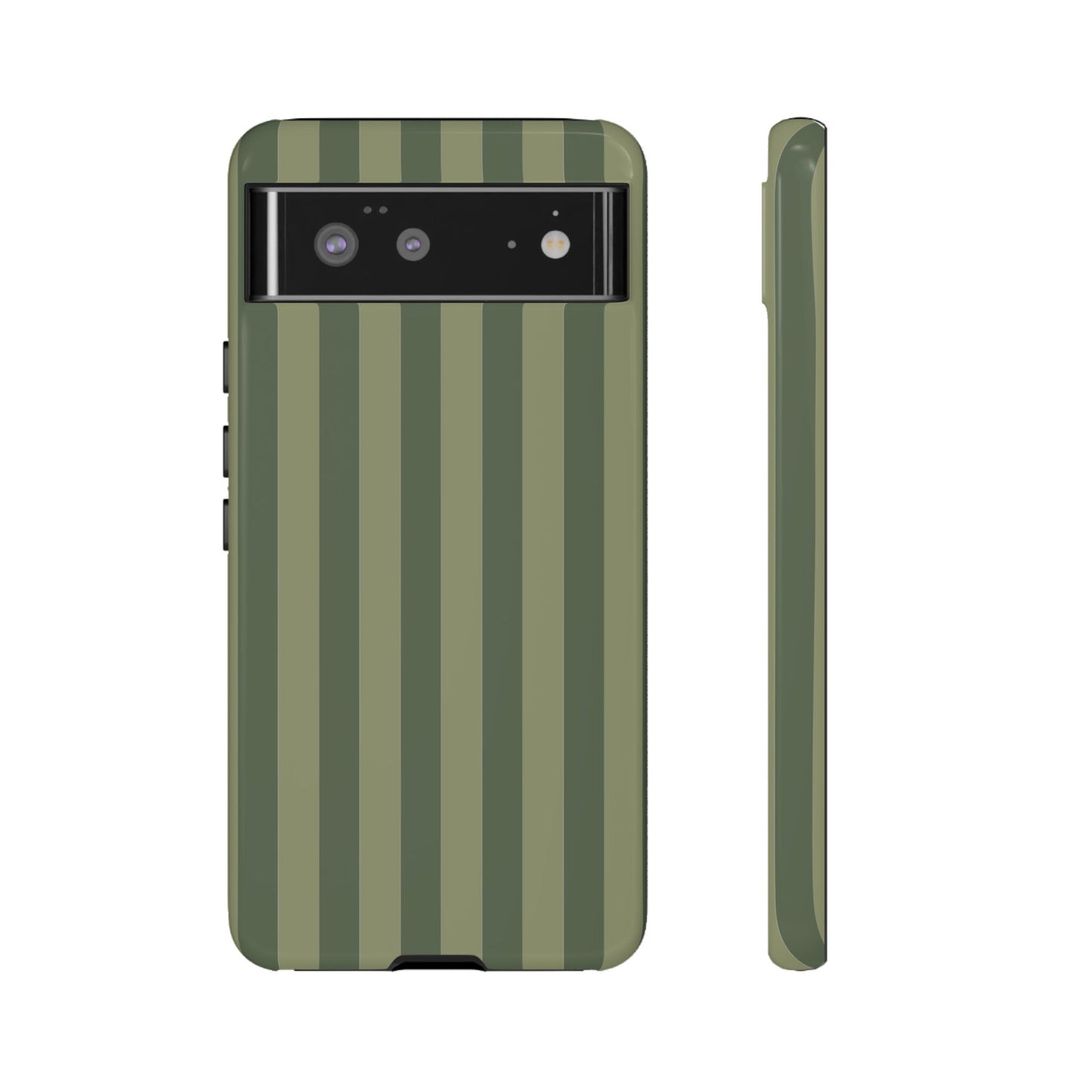 Google Pixel 6 / Glossy Phone Case - ’Green Stripe Pattern’ Phone Case