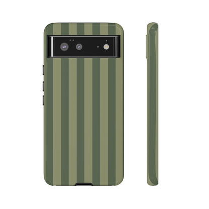 Google Pixel 6 / Glossy Phone Case - ’Green Stripe Pattern’ Phone Case