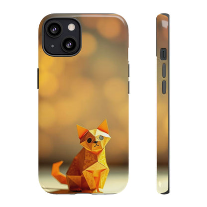 iPhone 13 / Glossy Phone Case - Origami Cat Design Phone Case