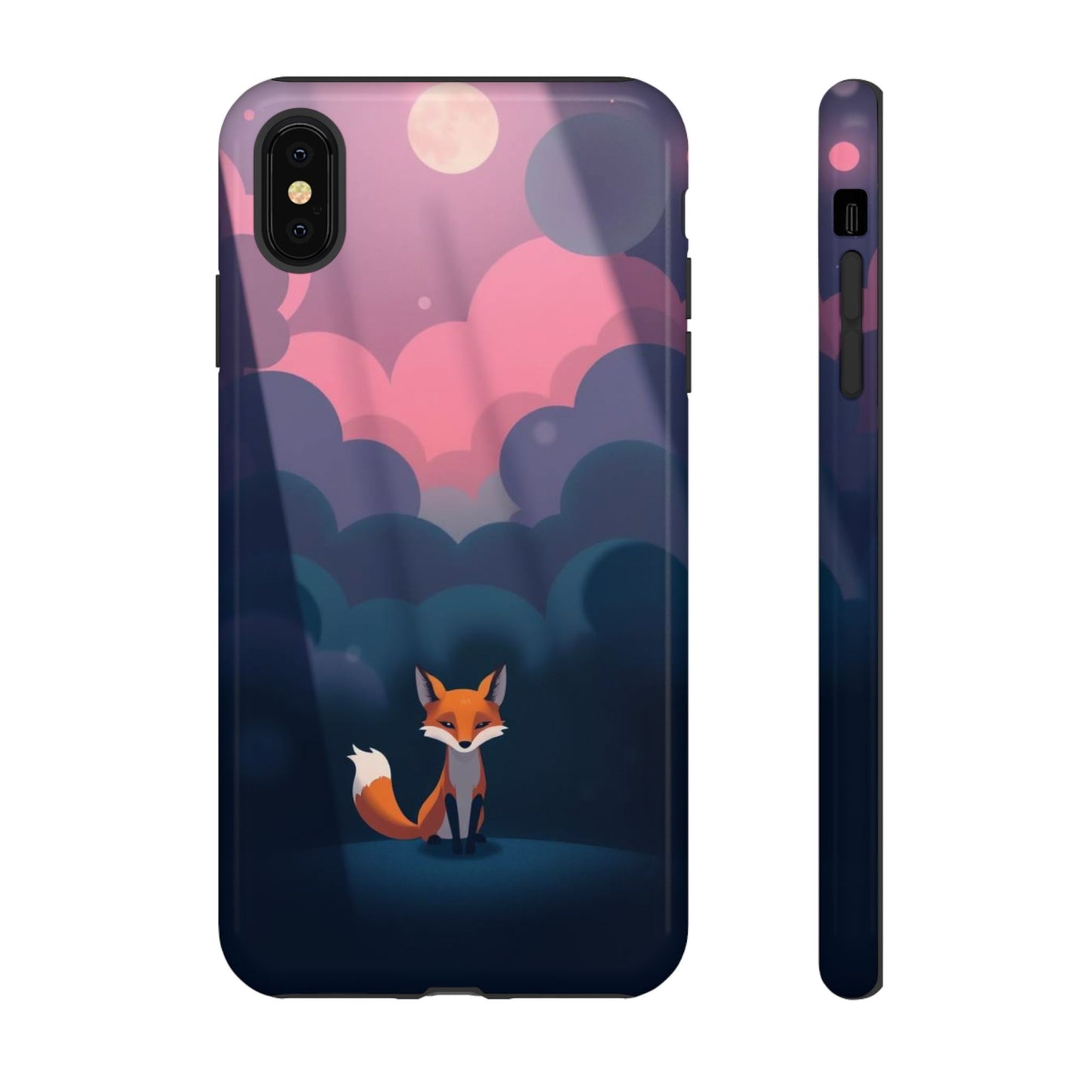 iPhone XS MAX / Glossy Phone Case - Moody Pop Art Fox Design Phone Case