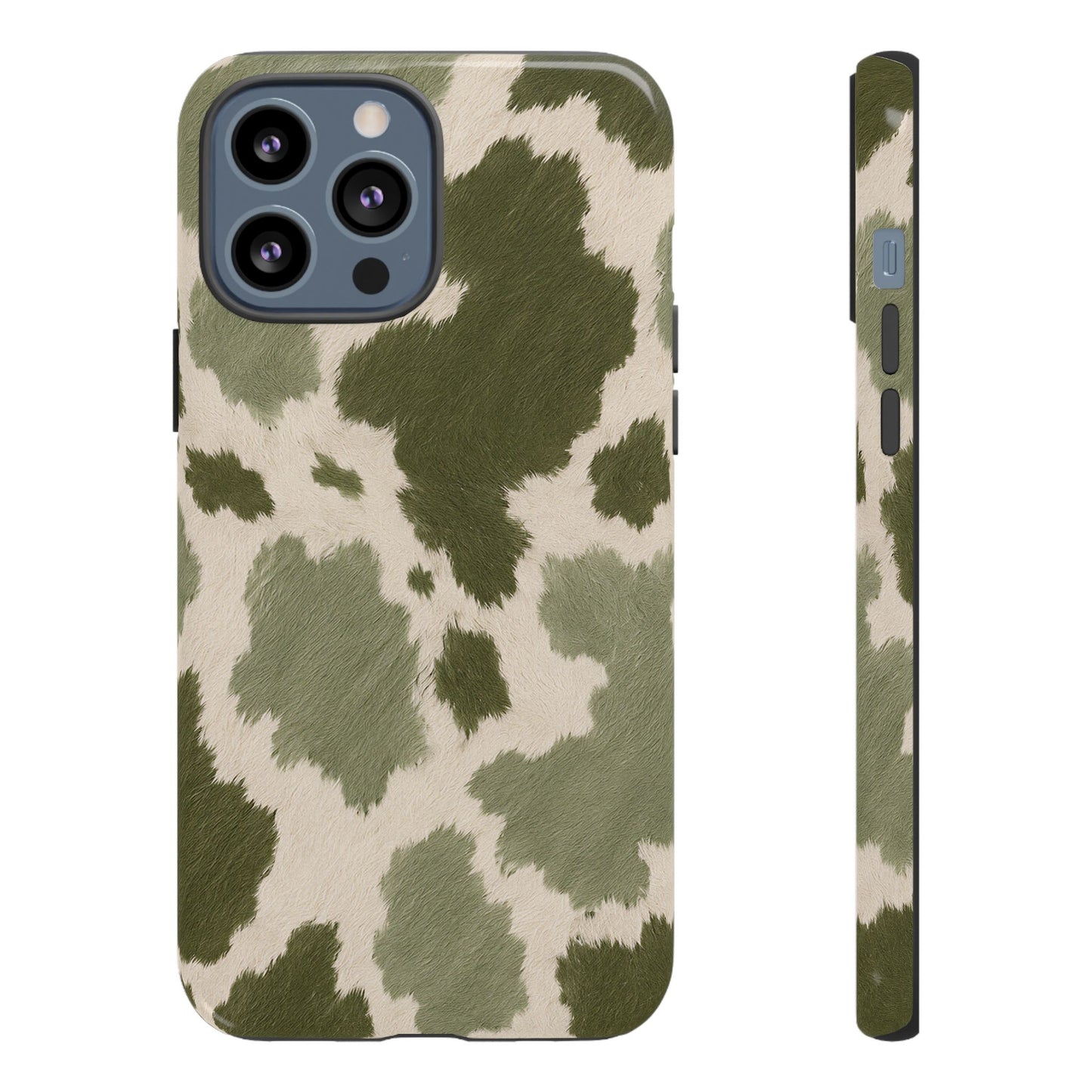 Stylish Olive Green Cow Print Phone Case