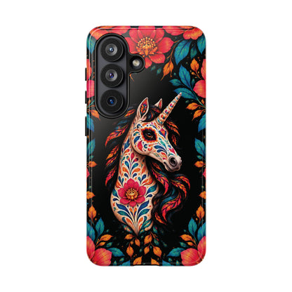 Elegant Pink and Turquoise Calavera Unicorn Phone Case - Phone Case - Samsung Galaxy S26 / Glossy