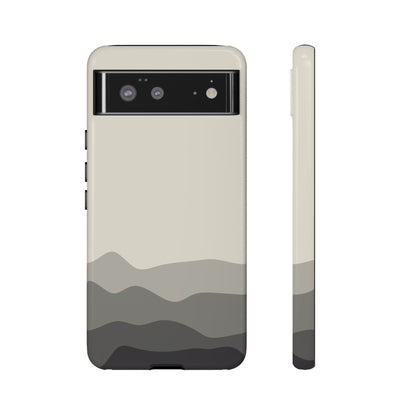 Ivory Abstract Waves Protective Phone Case - White Phone Case - Google Pixel 6 / Glossy