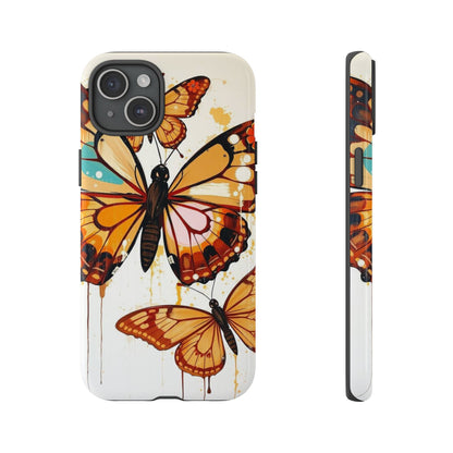 iPhone 15 Plus / Glossy Phone Case - Abstract Butterflies Design Phone Case