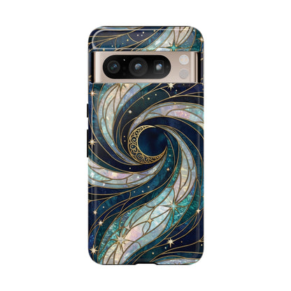 Elegant Navy & Teal Celestial Swirl Phone Case