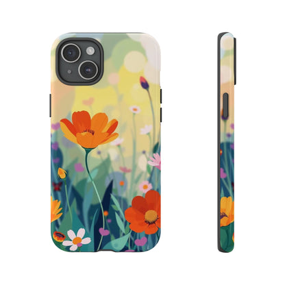 iPhone 15 Plus / Glossy Phone Case - Pop Art Style Wildflower Design Phone Case