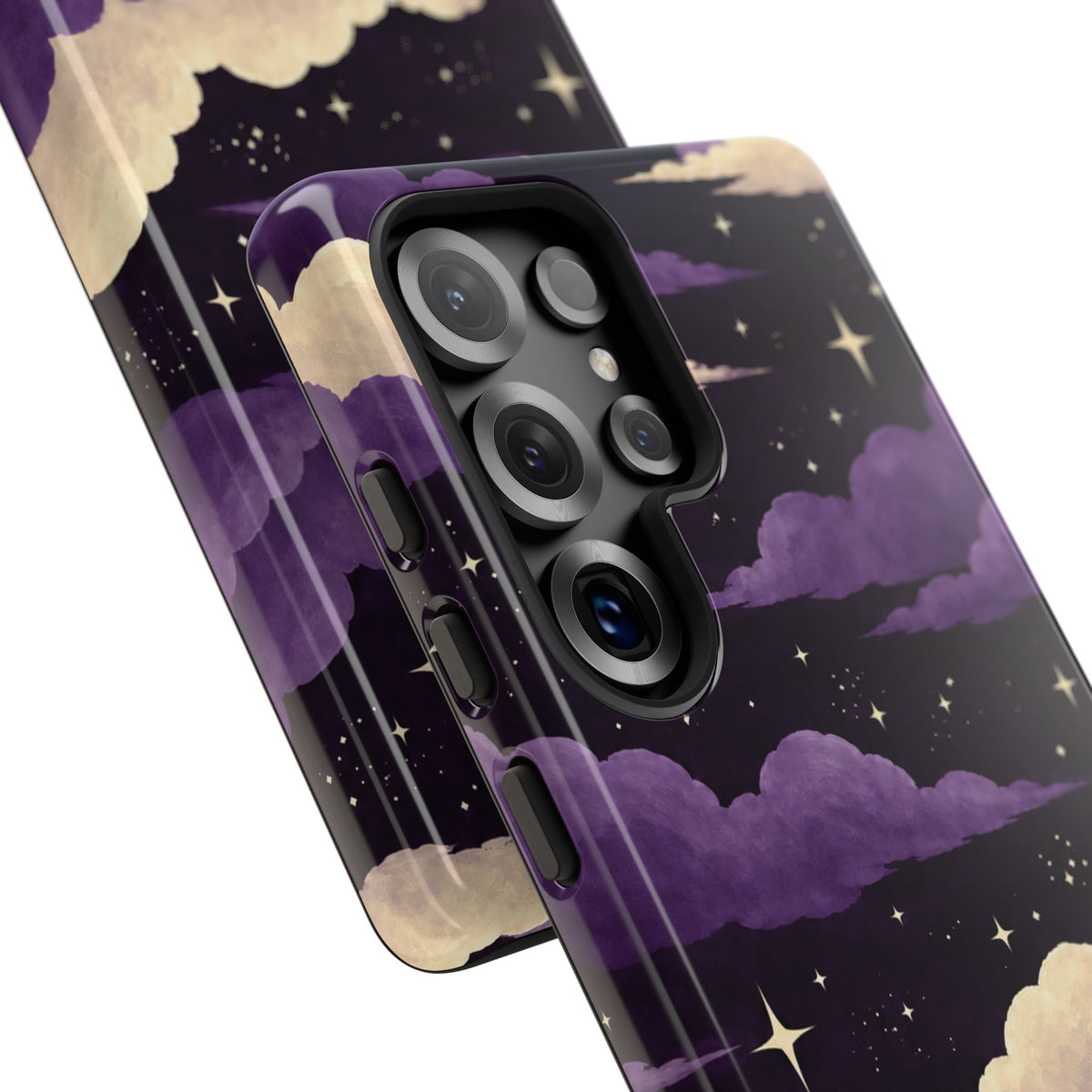 Illustrated Purple Clouds & Stars Phone Case