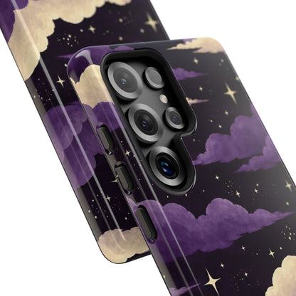 Illustrated Purple Clouds & Stars Phone Case