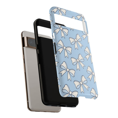 Chic Powder Blue Bow Pattern Phone Case