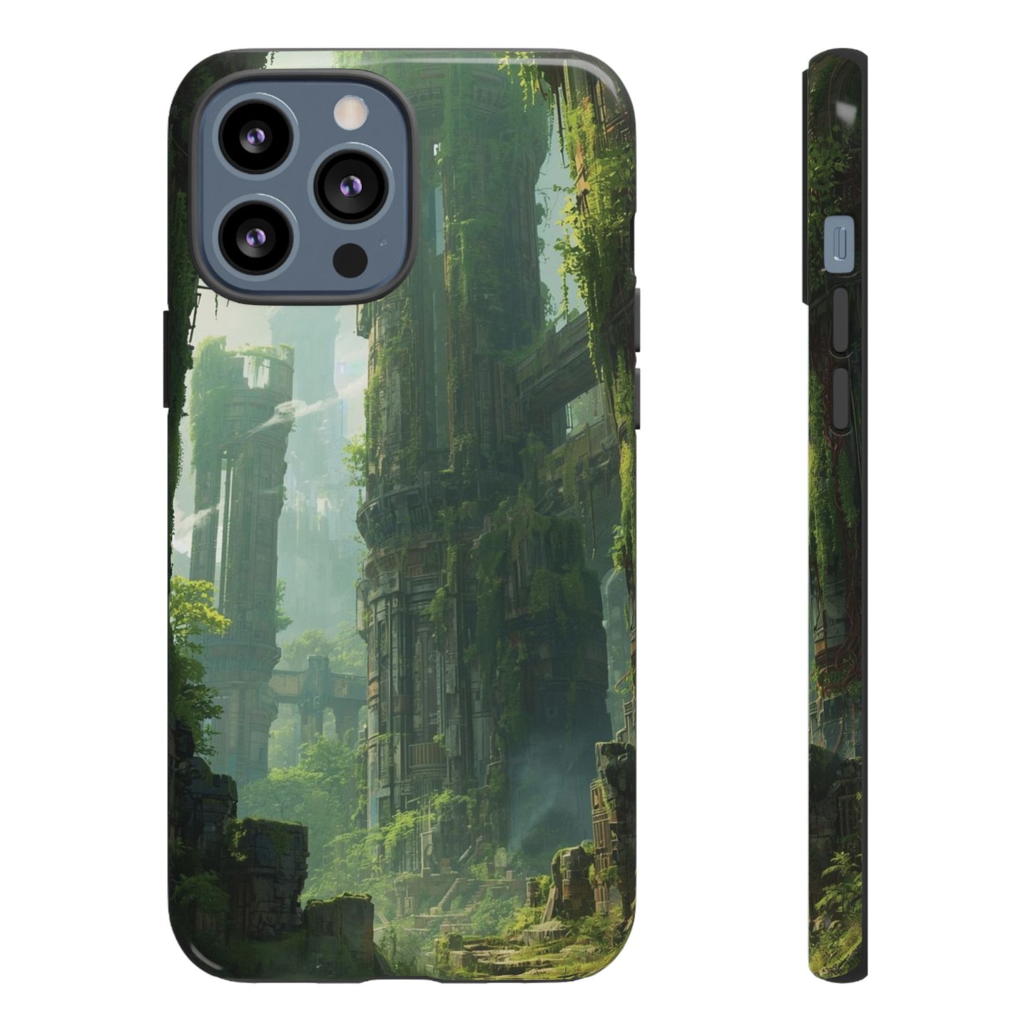 iPhone 13 Pro Max / Glossy Phone Case - Overgrown Future Ruins Sci-fi Phone Case