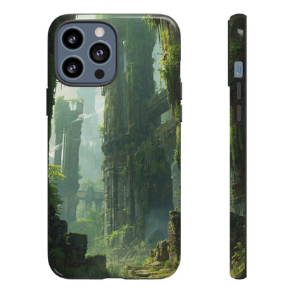 iPhone 13 Pro Max / Glossy Phone Case - Overgrown Future Ruins Sci-fi Phone Case