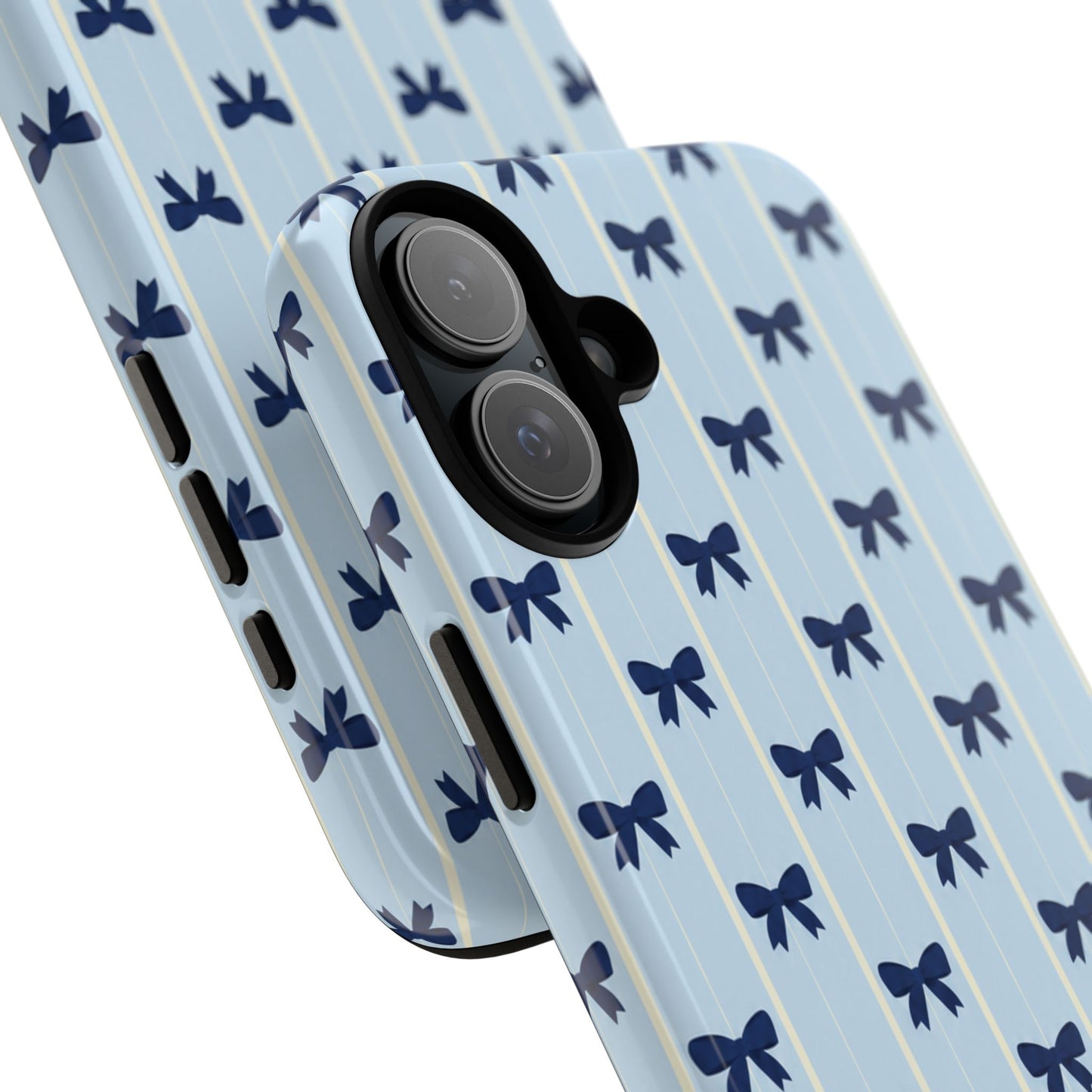 Retro Navy Blue Bow Pattern Phone Case