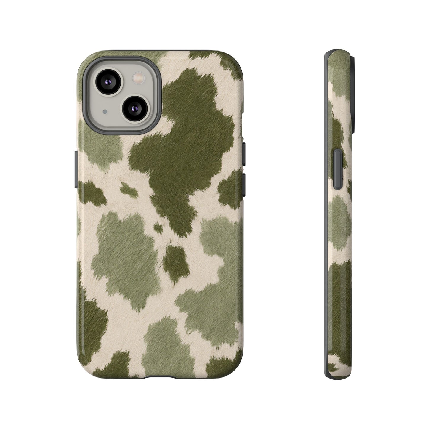 Stylish Olive Green Cow Print Phone Case