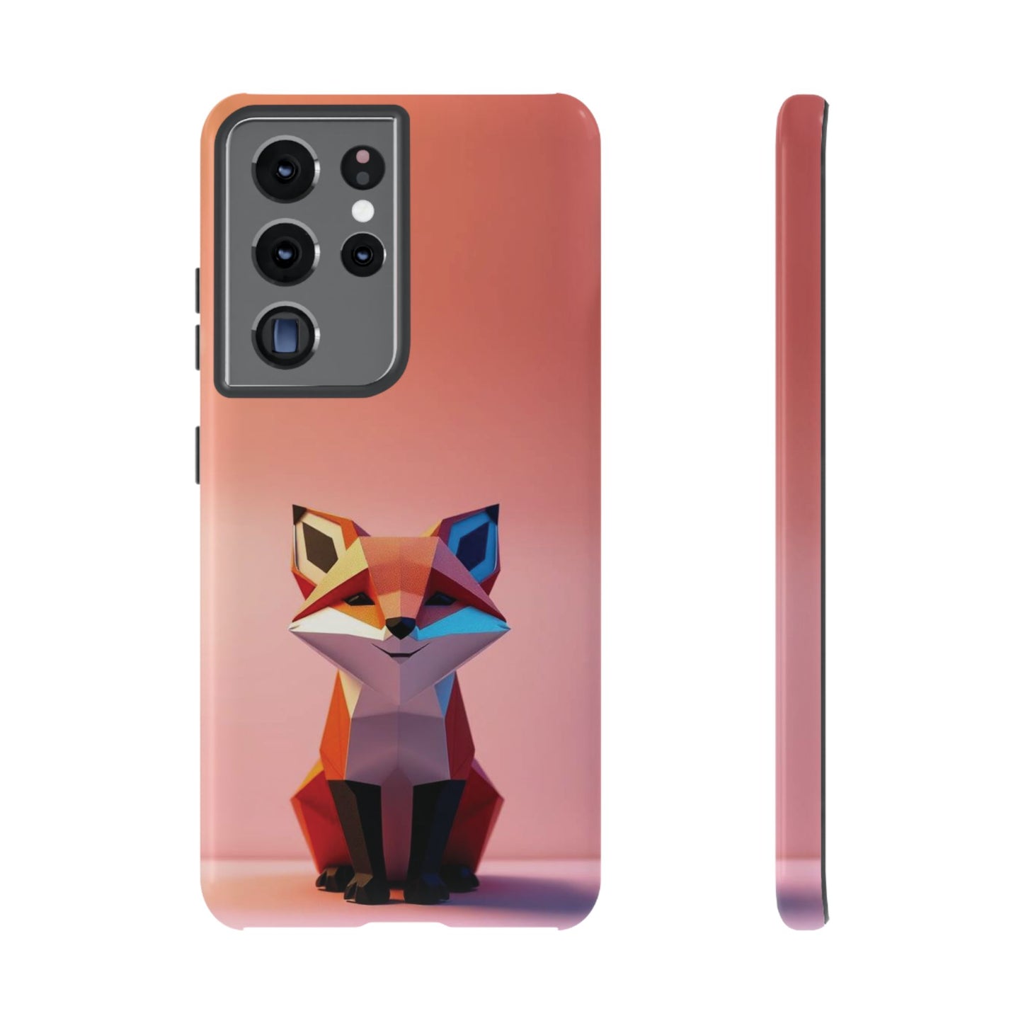 Samsung Galaxy S21 Ultra / Glossy Phone Case - Origami Fox Design Phone Case