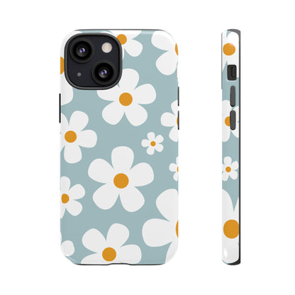 iPhone 13 Mini / Glossy Phone Case - ’Blue Daisy Pattern’ Phone Case