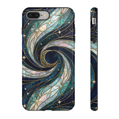 Elegant Navy & Teal Celestial Swirl Phone Case