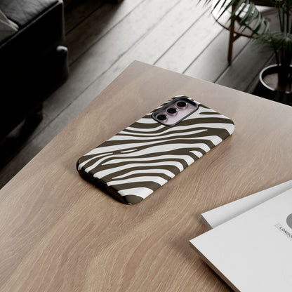 Modern Mocha Zebra Print Phone Case