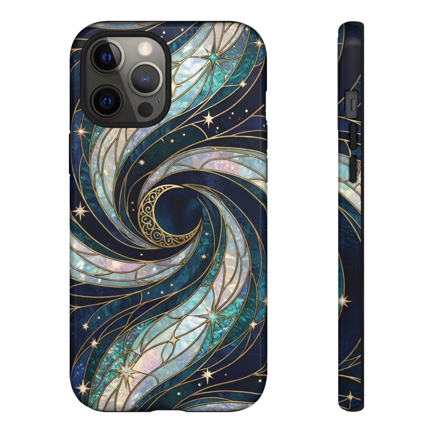 Elegant Navy & Teal Celestial Swirl Phone Case