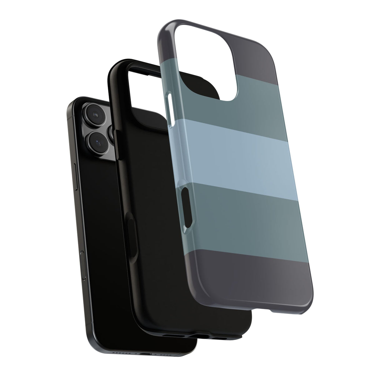 Shades of Blue Horizontal Stripe Pattern Phone Case - Blue Phone Case