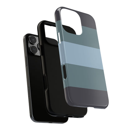 Shades of Blue Horizontal Stripe Pattern Phone Case - Blue Phone Case