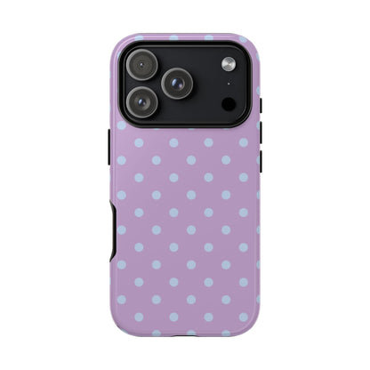 Trendy Lilac & Ice Blue Dot Pattern Phone Case