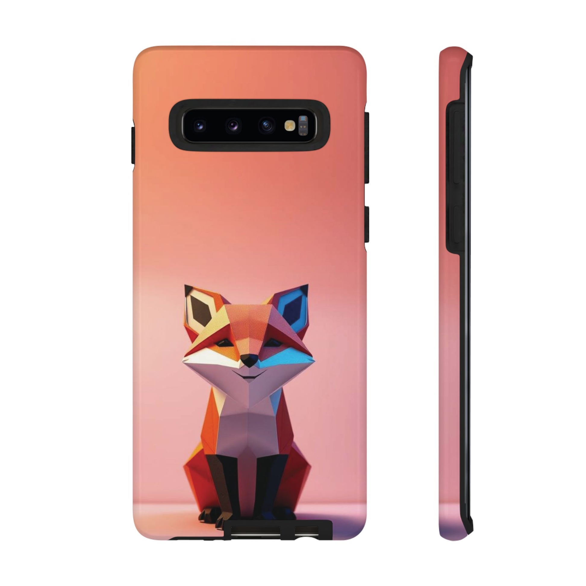 Sassy Origami Fox Design Phone Case - Red Phone Case - Samsung Galaxy S10 / Glossy