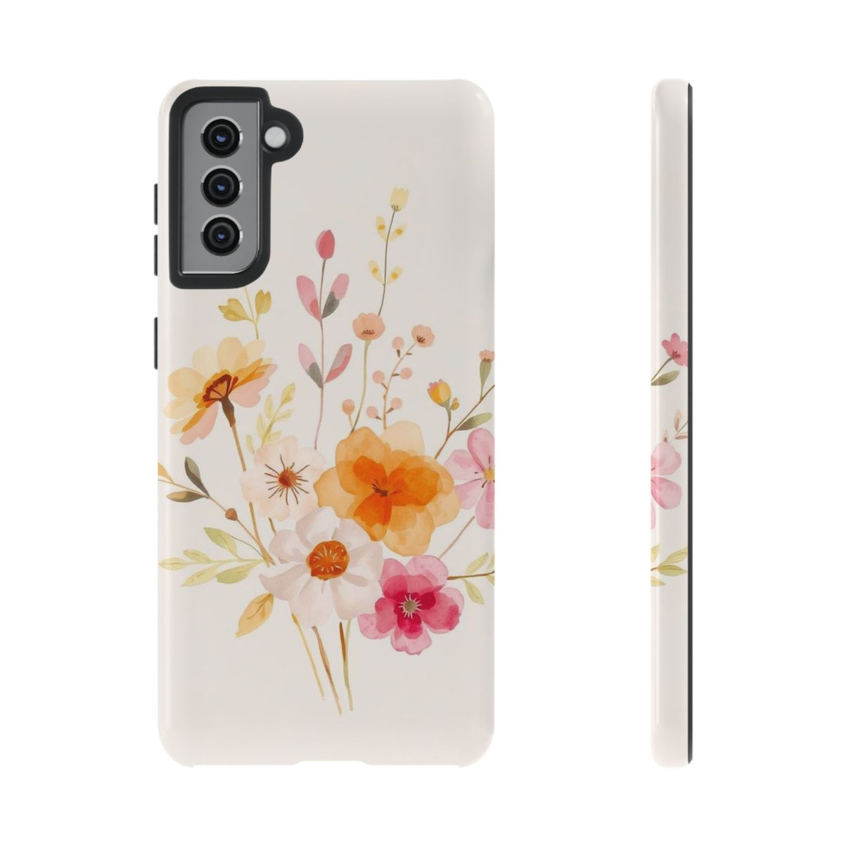 Boho Chic Watercolour Flower Pattern Phone Case - Multicolor Phone Case - Samsung Galaxy S21 Plus / Glossy