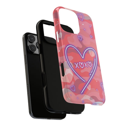 Love Heart Neon Camo Phone Case - Pink Phone Case
