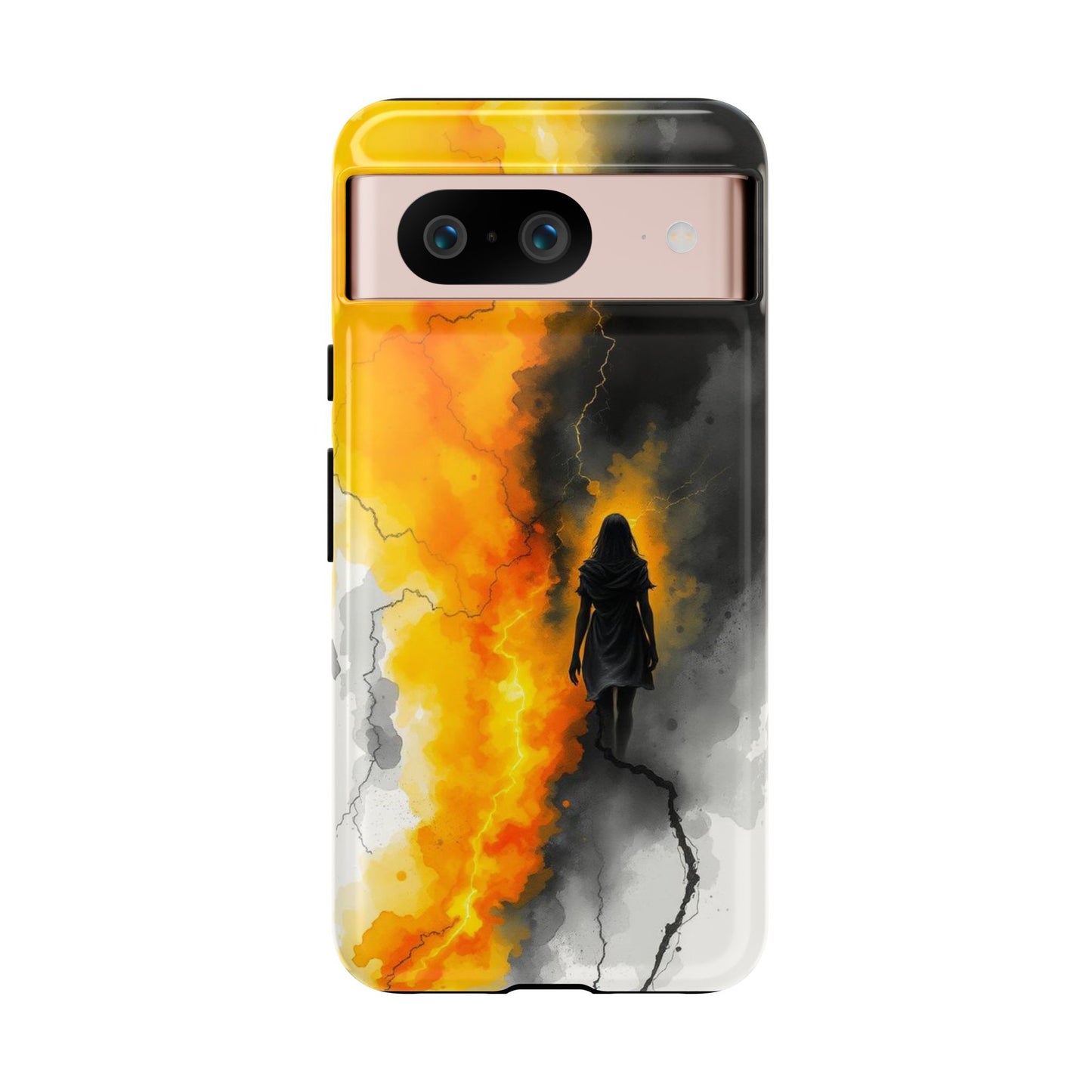 Google Pixel 8 / Glossy Phone Case - Watercolour Gothic Silhouette of a Woman Phone Case