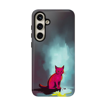 Samsung Galaxy S24 Plus / Glossy Phone Case - Pop Art Moody Cat Design Phone Case