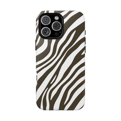Modern Mocha Zebra Print Phone Case