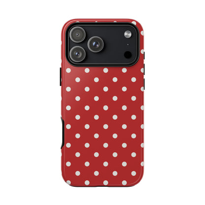 Red with White Dot Pattern Phone Case