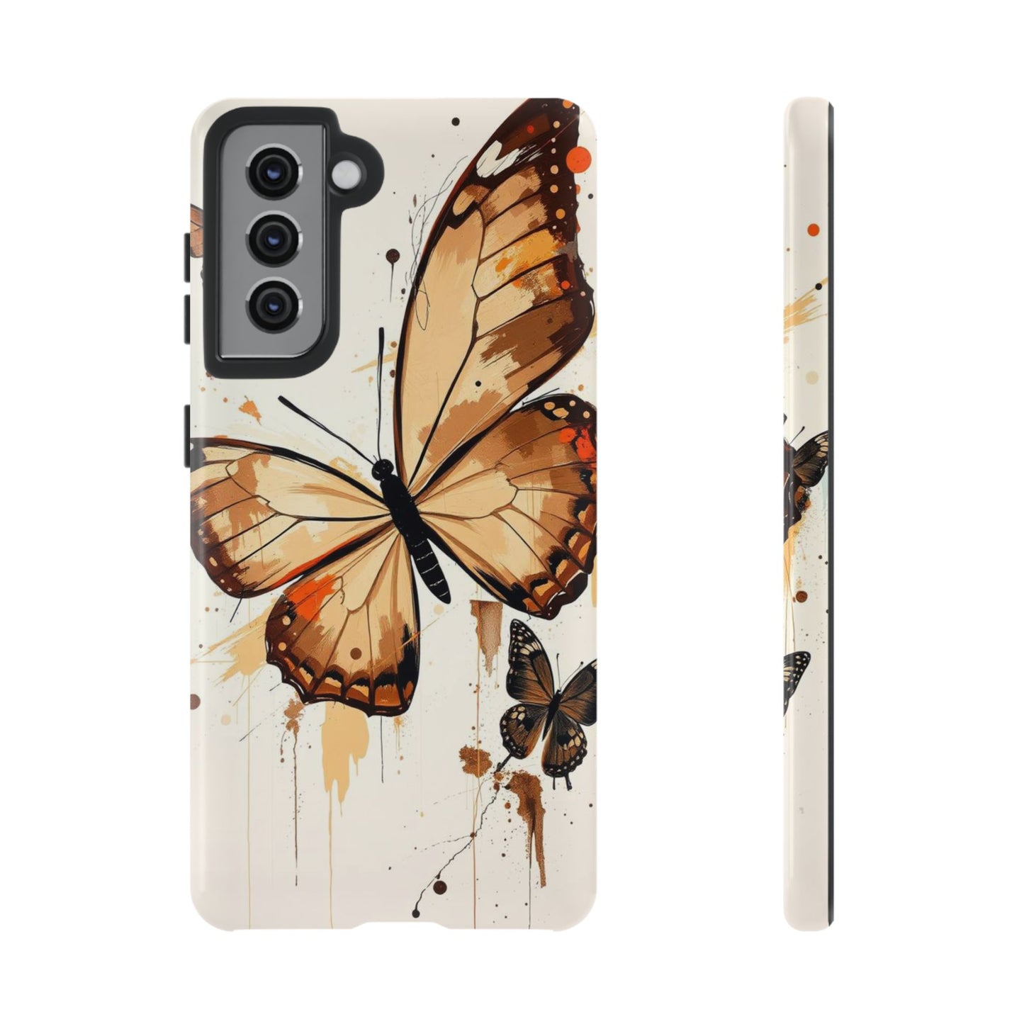 Samsung Galaxy S21 / Glossy Phone Case - Acrylic Style Butterflies Design Phone Case