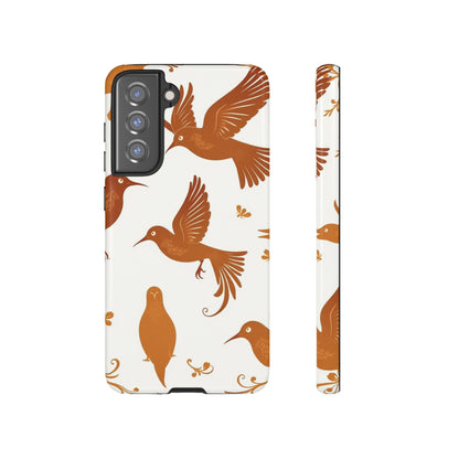 Samsung Galaxy S21 FE / Glossy Phone Case - Abstract Bird Pattern Phone Case