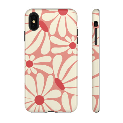 iPhone XS MAX / Glossy Phone Case - ’Retro Pink Daisy Pattern’ Phone Case