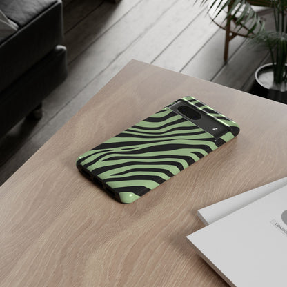 Modern Mint Zebra Print Phone Case