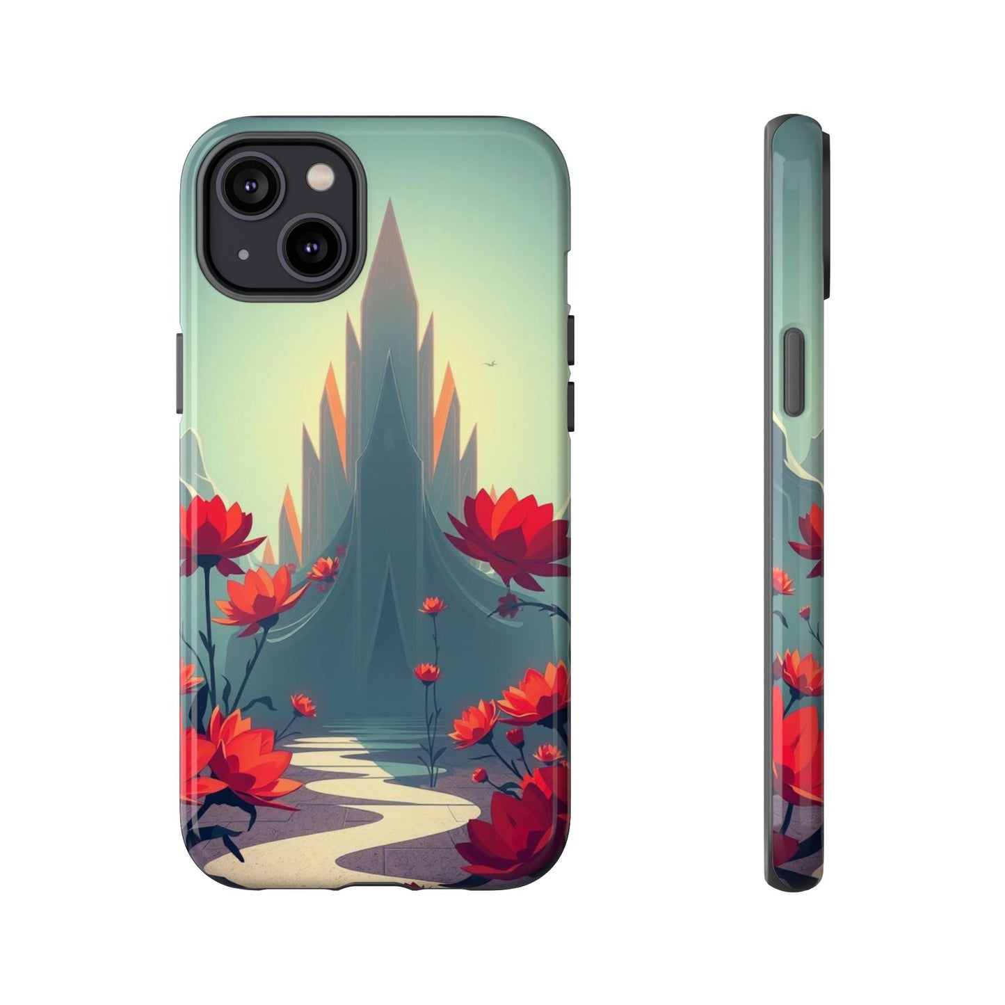 iPhone 14 Plus / Glossy Phone Case - Gothic Alien Garden Design Phone Case
