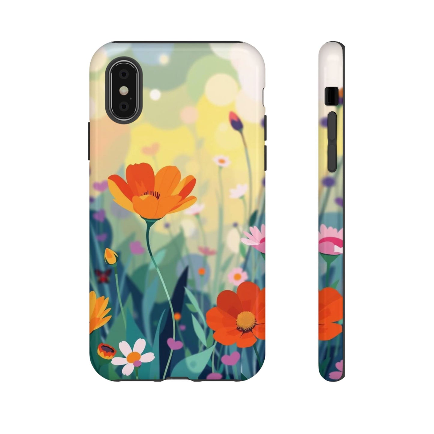 iPhone XS / Glossy Phone Case - Pop Art Style Wildflower Design Phone Case