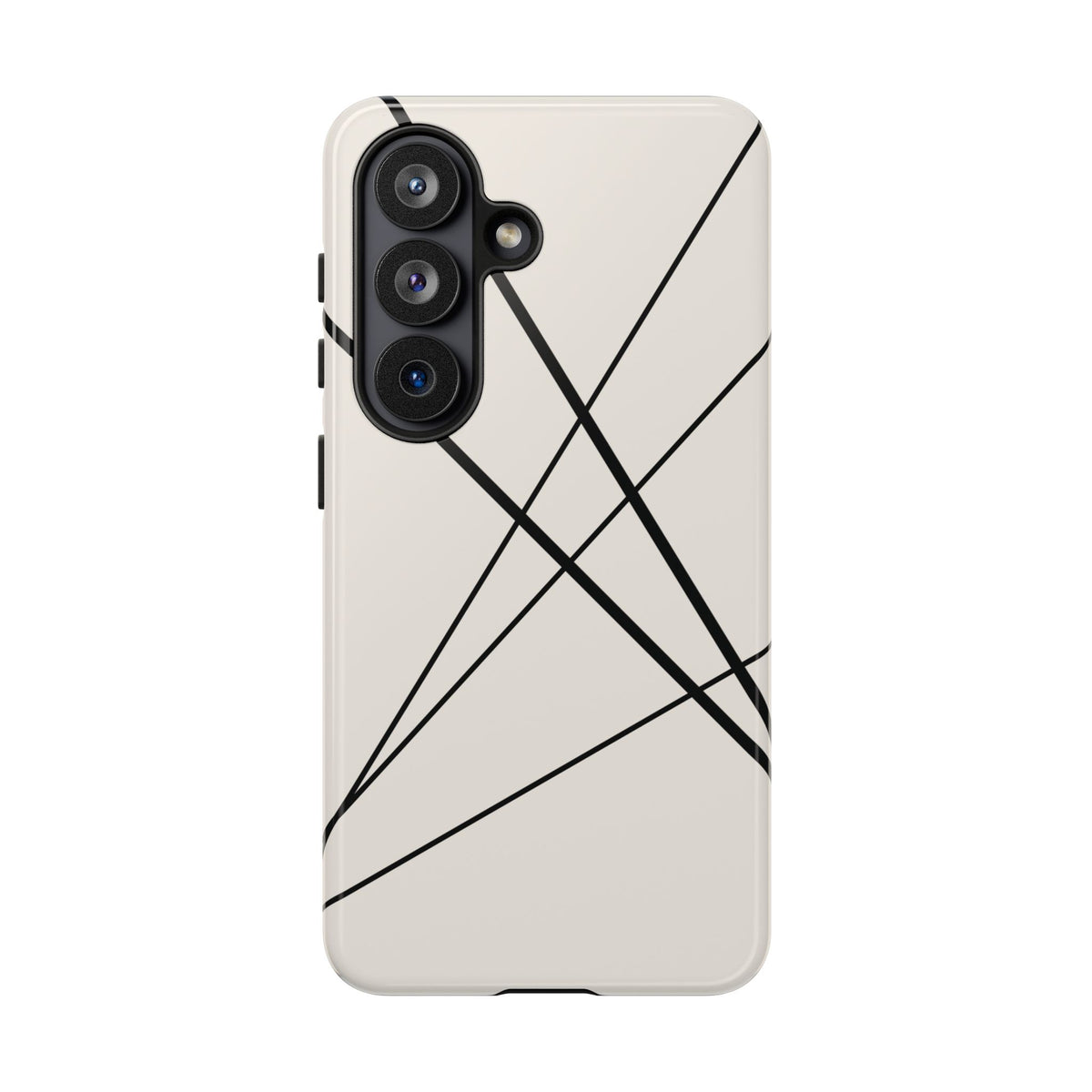 Abstract White with Black Lines Phone Case - White Phone Case - Samsung Galaxy S26 / Glossy