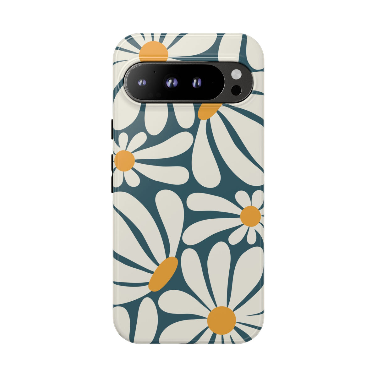 Retro Blue Daisy Pattern Phone Case - Blue Phone Case - Google Pixel 9 Pro XL / Glossy