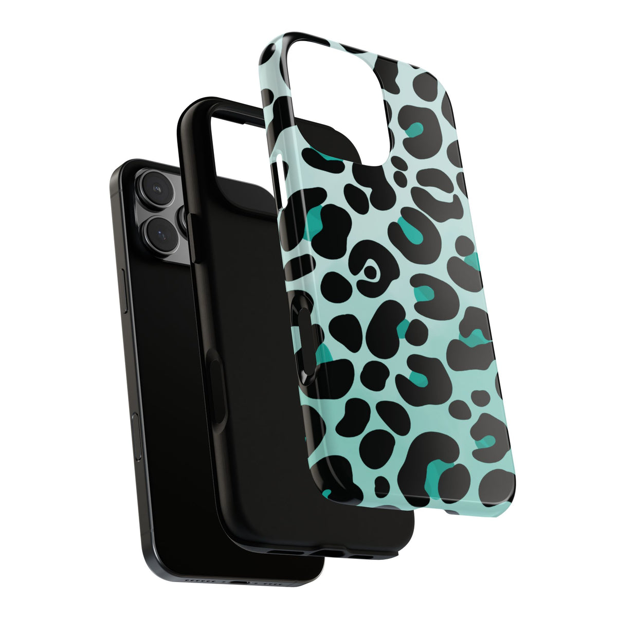 Cool Aqua Leopard Print Phone Case - Pink Phone Case